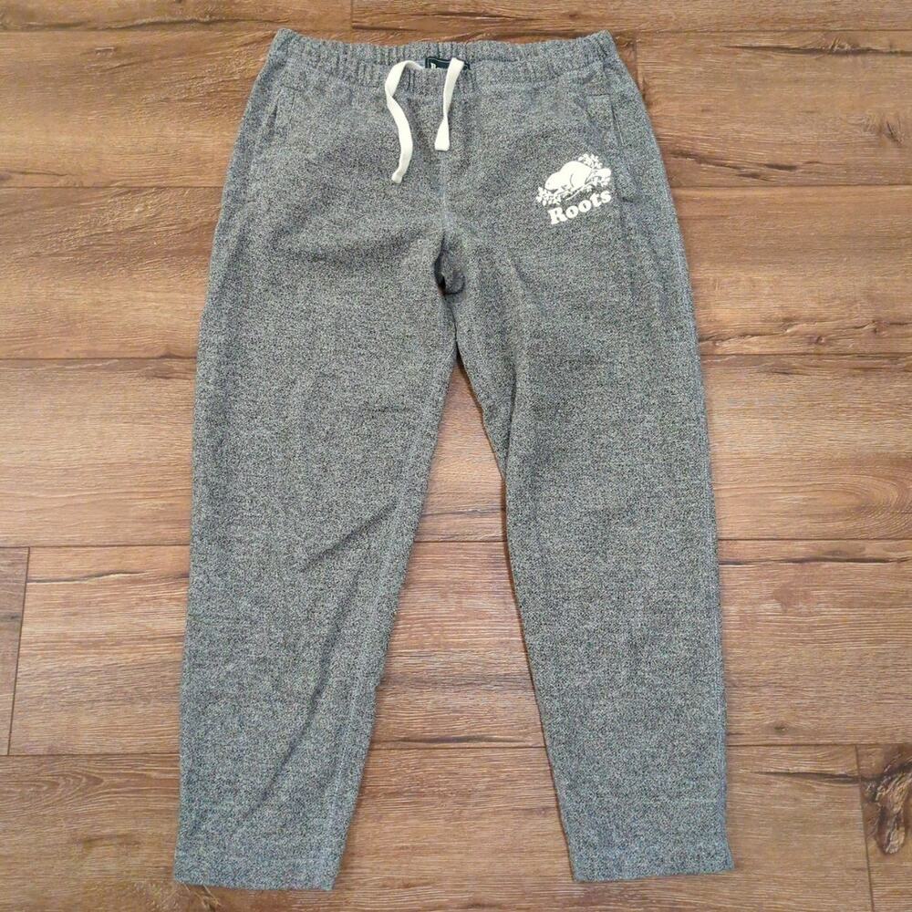 Roots Men's Gray Sweatpants with White Drawstring